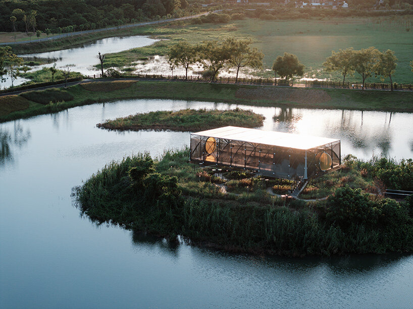 atelier guo's moonlit pavilion rises from the remains of an abandoned greenhouse in china