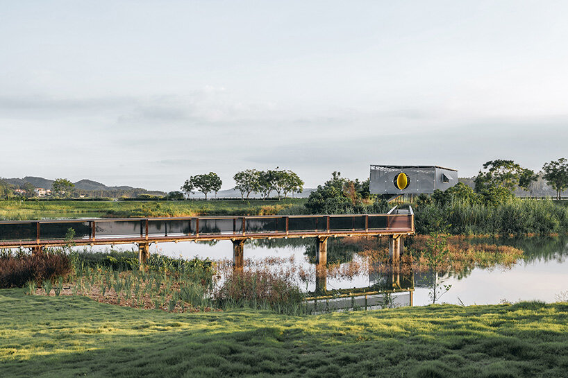atelier guo's moonlit pavilion rises from the remains of an abandoned greenhouse in china
