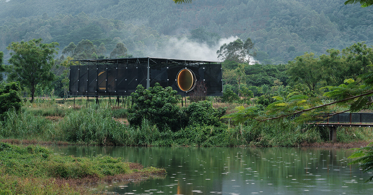atelier guo turns abandoned greenhouse into a pavilion in china