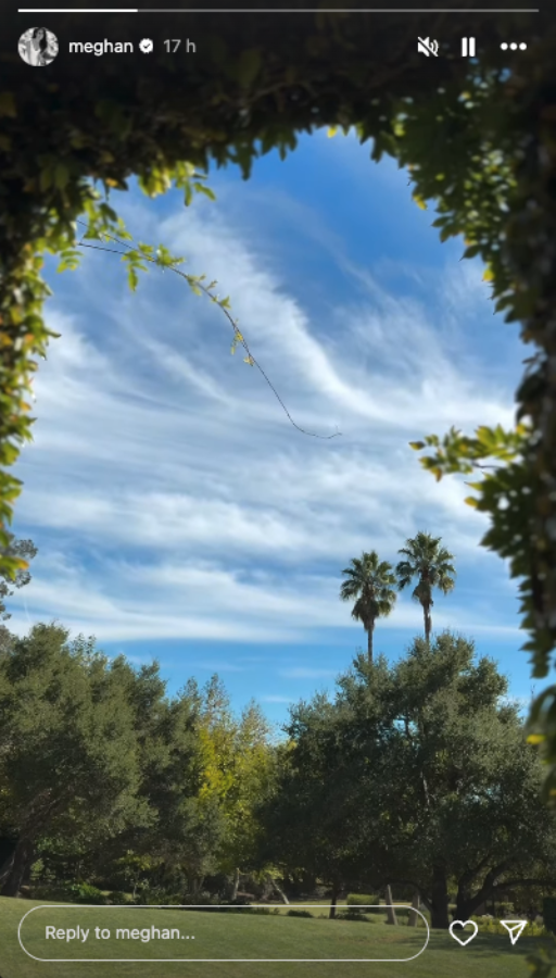 Meghan Markle shares a video clip of her Montecito backyard on Instagram