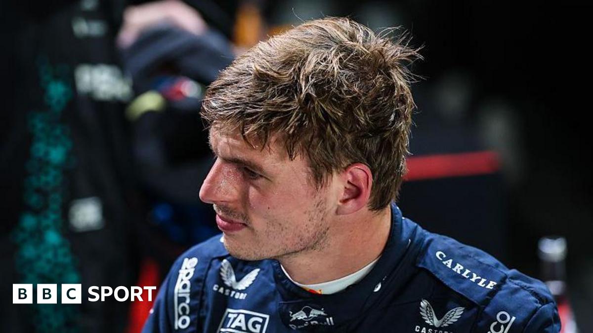 Max Verstappen with perspiration on his head and face after qualifying in Singapore