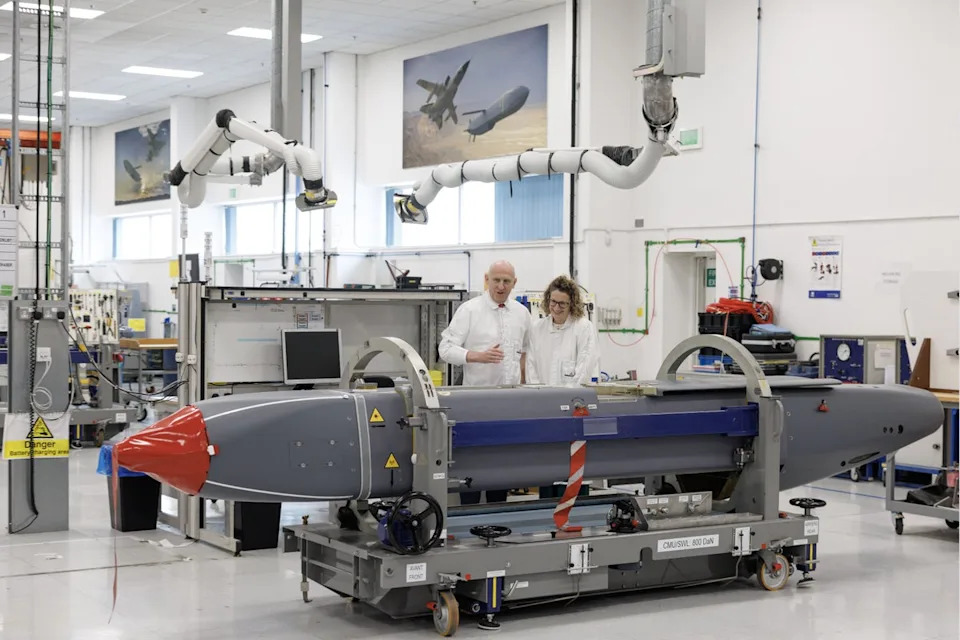 Defence secretary John Healey being shown a Storm Shadow missile in May (PA Wire)