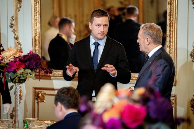 Greenland's Prime Minister Jens-Frederik Nielsen and Polish Prime Minister Donald Tusk, in Copenhagen, October 1, 2025.