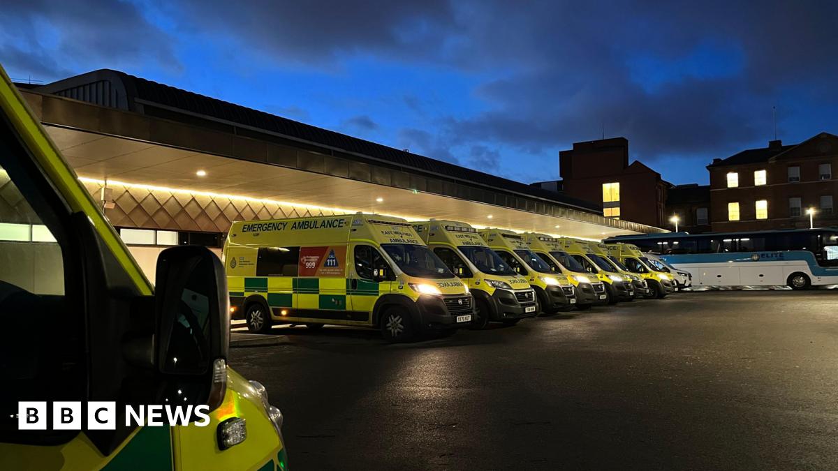 Ambulances at the Royal Infirmary in Leicester