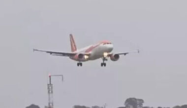 Nail-biting moment Edinburgh flight struggles to land amid Storm Amy