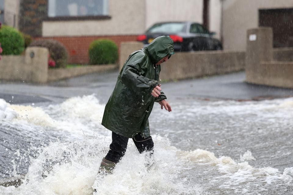 Flooding on Sunningdale Drove off the Tullyhbrannigan Road in Newcastle, Co Down. (Photograph by Declan Roughan / Press Eye)