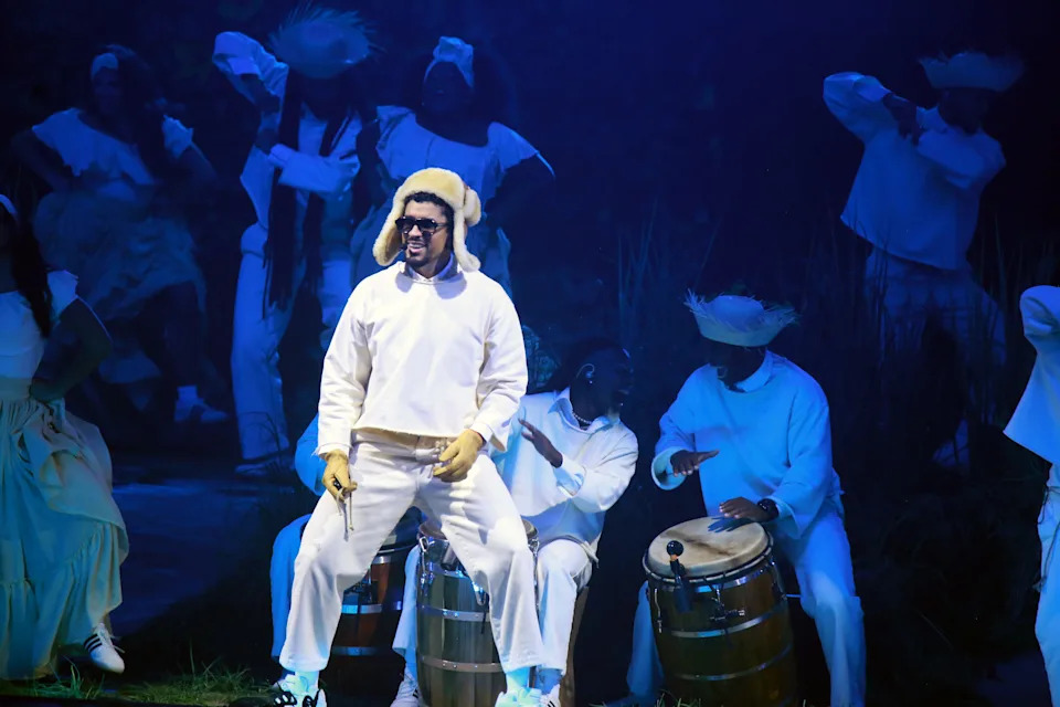 Bad Bunny performs live during his "No Me Quiero Ir de Aquí" residency in in San Juan, Puerto Rico, on Sept. 20, 2025.