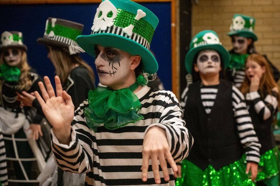 Performers from Interact who took part in the Halloween Carnival parade in Derry. Pic by Martin McKeown.