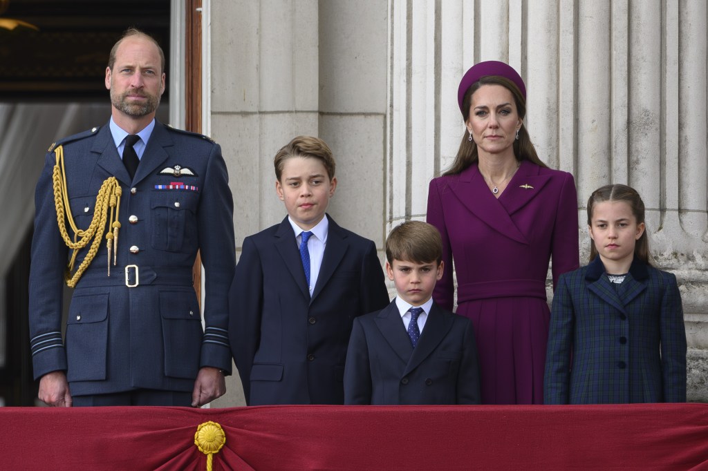 Prince William and Kate Middleton with their children