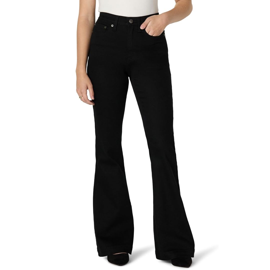 Amazon Essentials High-Rise Flared Jeans in Black