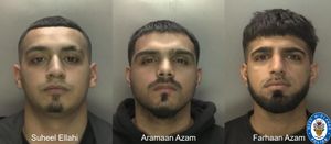 Suheel Ellahi, Aramaan Azam and Farhaan Azam will all spend long spells behind bars. Photo: West Midlands Police