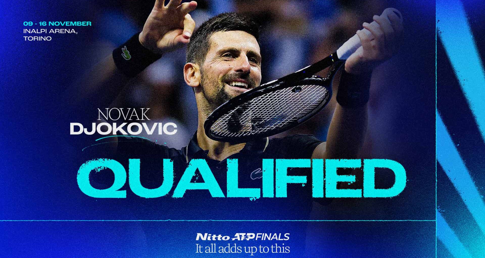 Novak Djokovic has qualified for the Nitto ATP Finals 18 times.