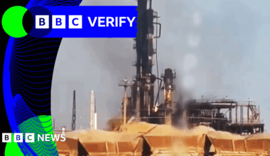 BBC Verify Live: Footage shows fire damage at Russia gas plant after Ukrainian strike