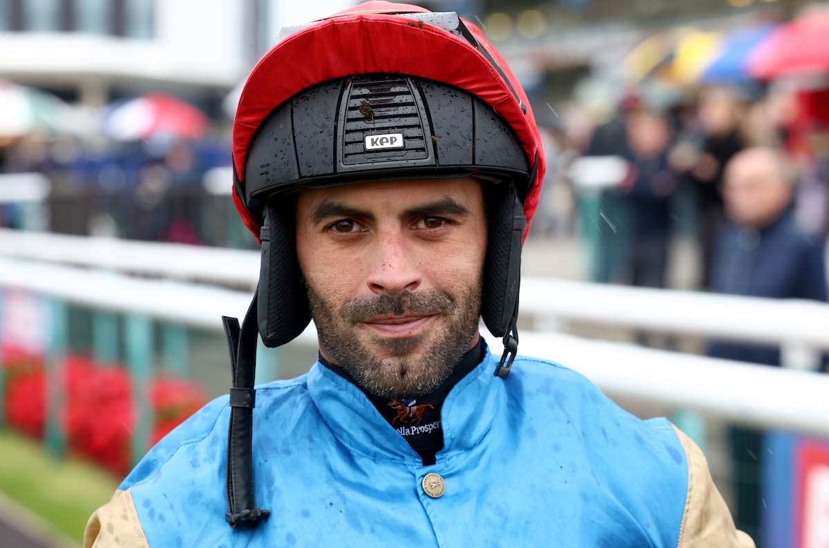 Faleh Bughenaim: in the Wathnan Silks for Silawi win. Photo: Dan Abraham / focusonracing.com