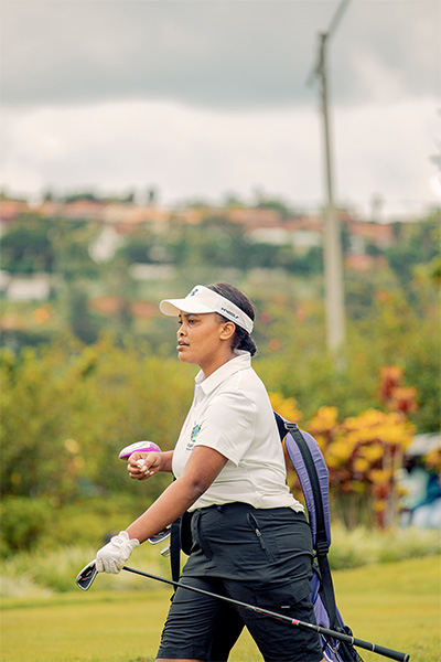 carrying her equipment