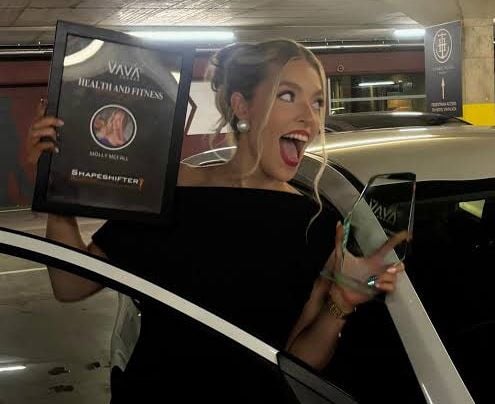 Molly after winning the award