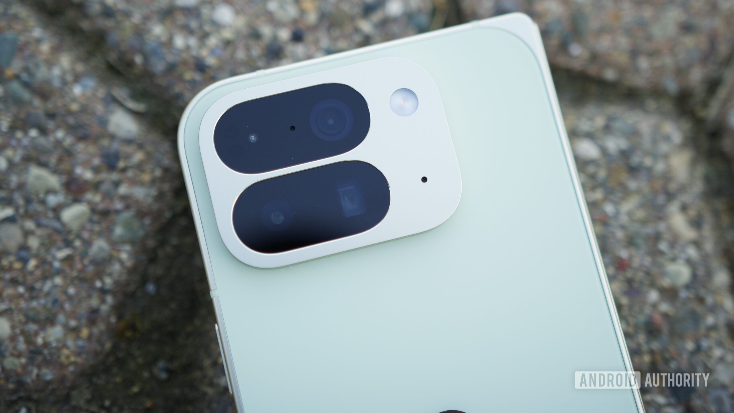 Close-up picture of the Google Pixel 10 Pro Fold rear camera housing.