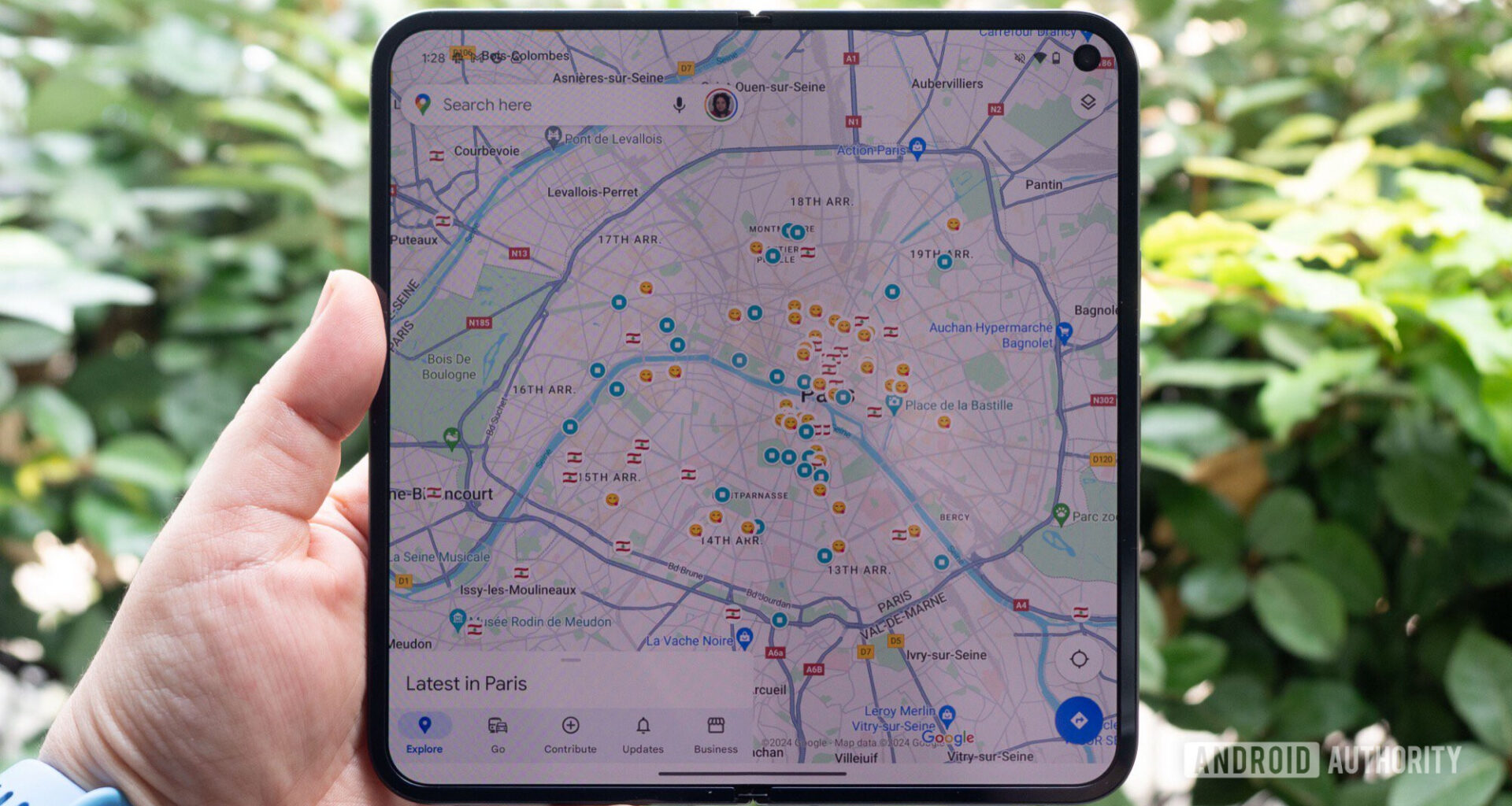 google pixel 9 pro fold unfolded display google maps