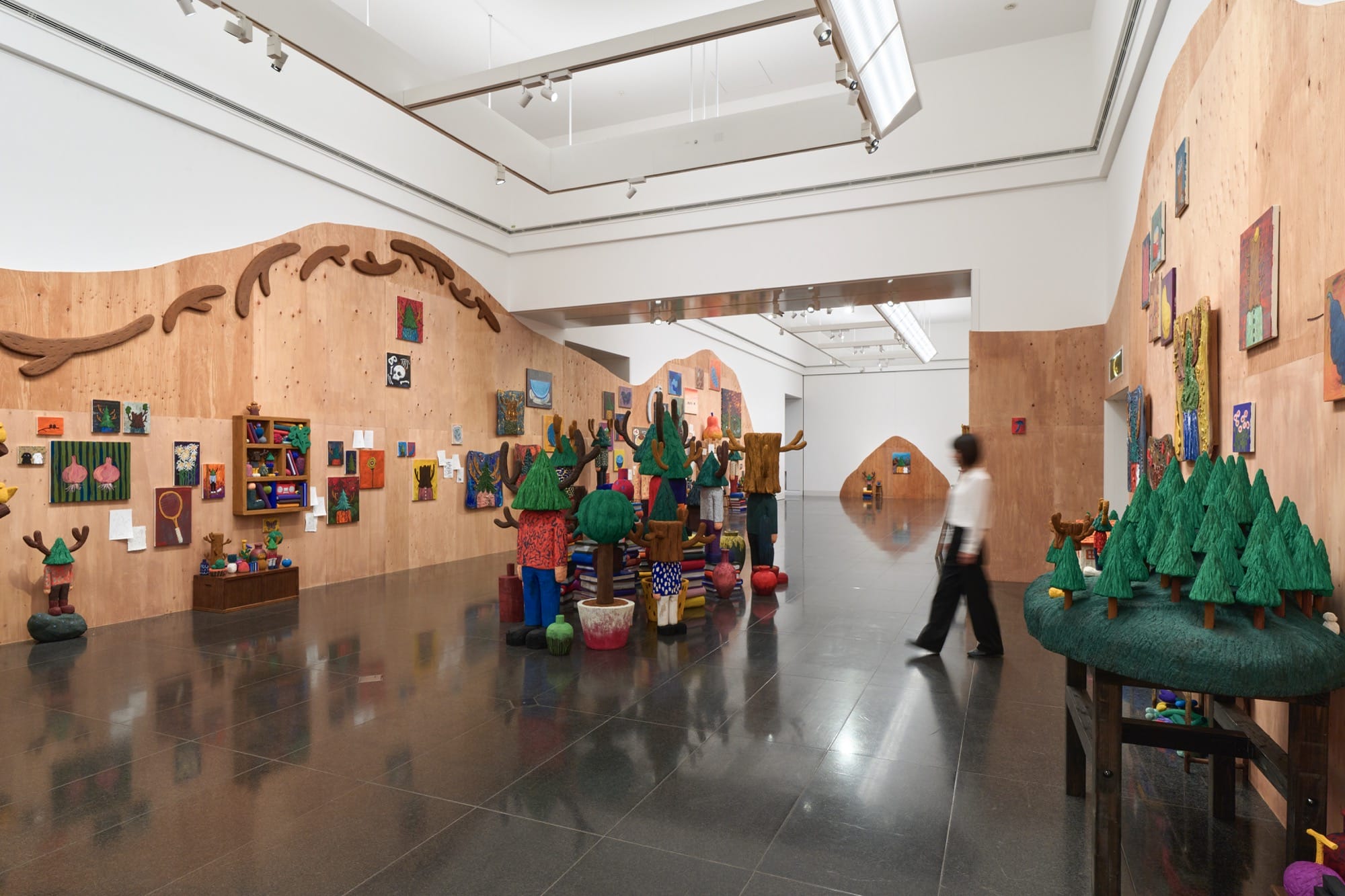 a site-specific room installation with a number of large-scale wall installations by Yuichi Hirako