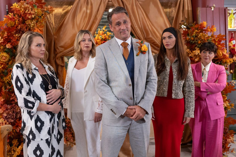 marie fielding, diane hutchinson, tony hutchinson, mercedes mcqueen and nancy osborne in hollyoaks