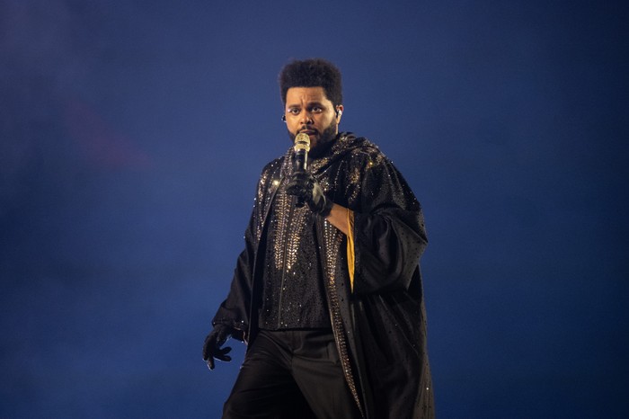 The Weeknd performs during The Weeknd: After Hours Til Dawn Tour at Mercedes-Benz Stadium on August 21, 2025 in Atlanta, Georgia.
