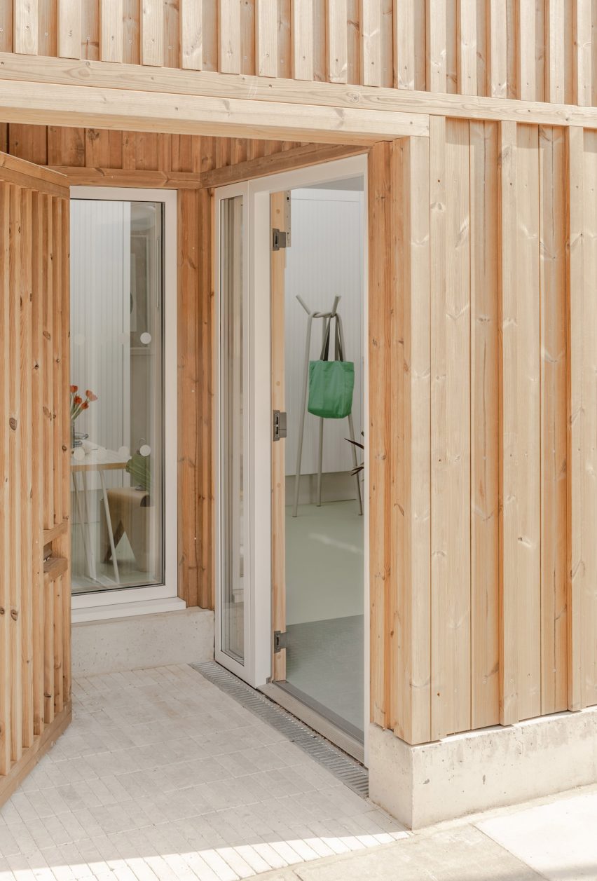Entrance to the Stroud Green Housing Co-Operative by Owain Williams Architects
