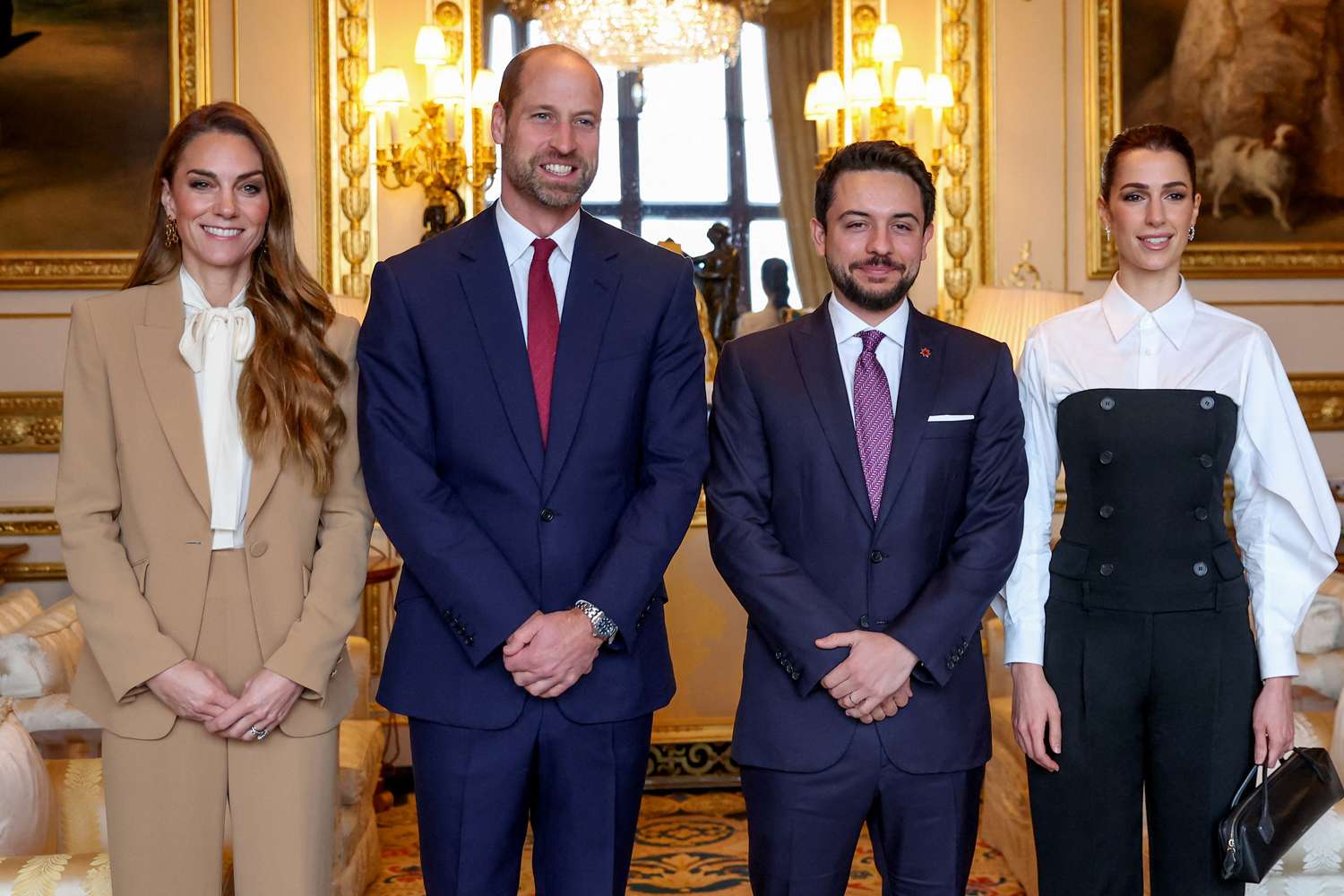 Kate Middleton and Princess Rajwa Greet Each Other with Kiss, Not Curtsy