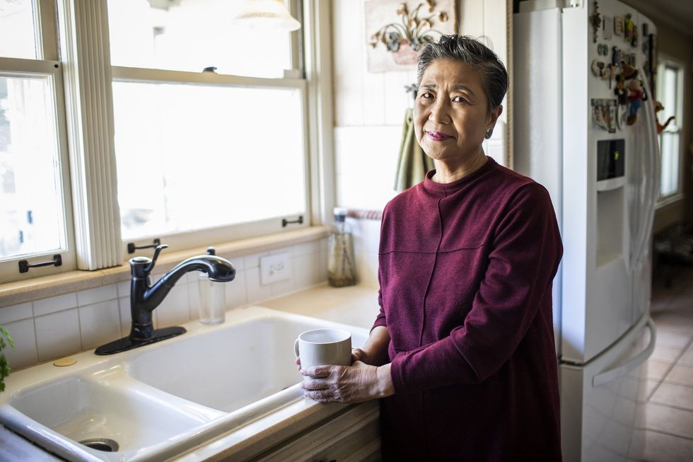Lady holding mug