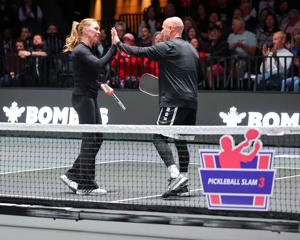 Andre Agassi and Steffi Graf playing pickleball Andre Agassi and Steffi Graf playing pickleball