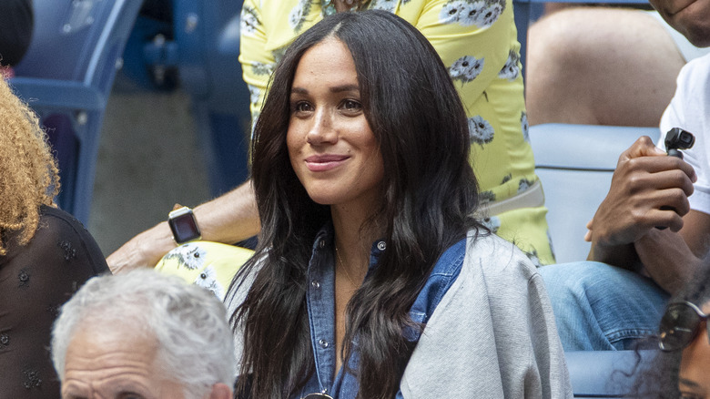 Meghan Markle in bleachers during U.S. Open Tennis Tournament 2019