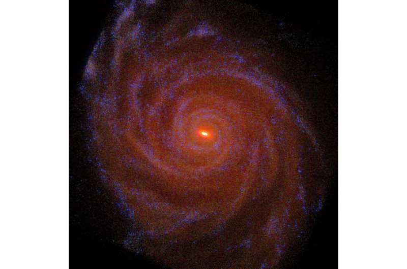 Simulated Milky Way Galaxy. Credit: AIP/ A. Khalatyan Milky Way shows gamma ray excess due to dark matter annihilation