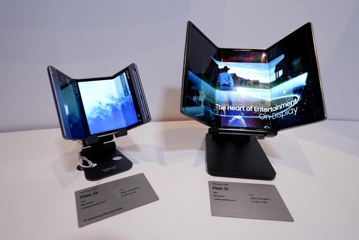 Samsung’s Flex G tri-folding prototype that folds inwards twice in a “G” shape (Samsung Electronics)