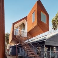 An irregularly shaped house extension