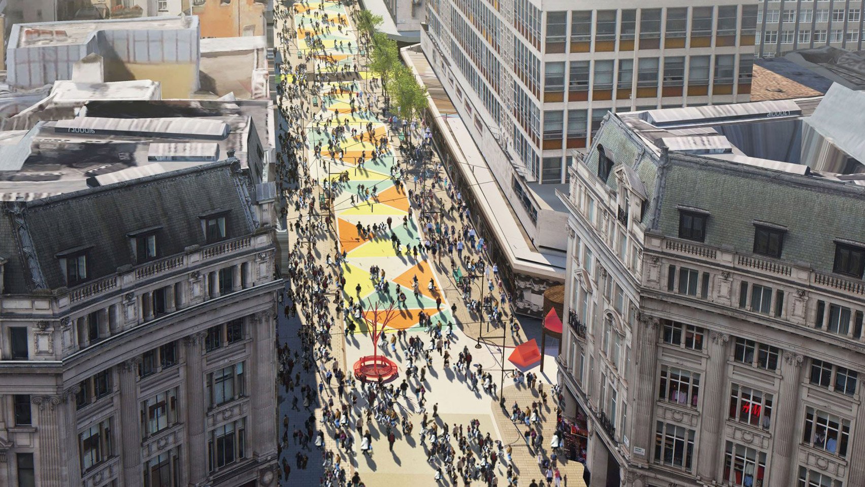Pedestrianised Oxford Street