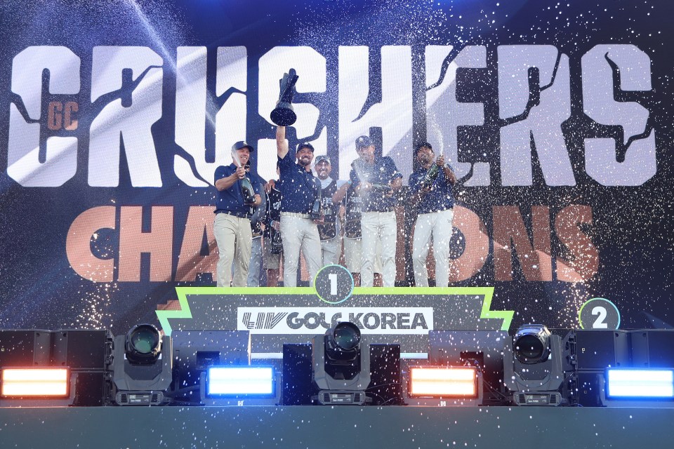 Crushers GC celebrate winning LIV Korea