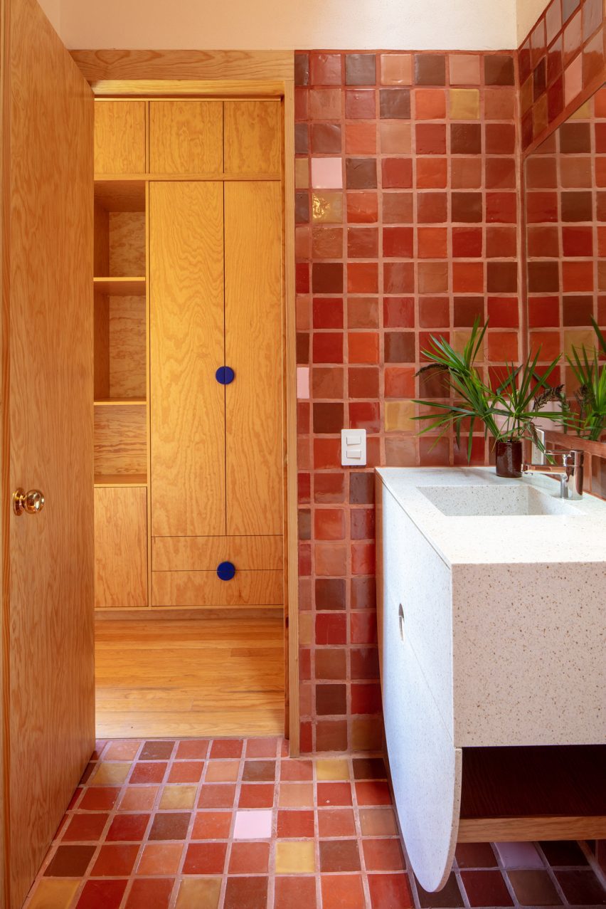 Custom tilework in the bathroom