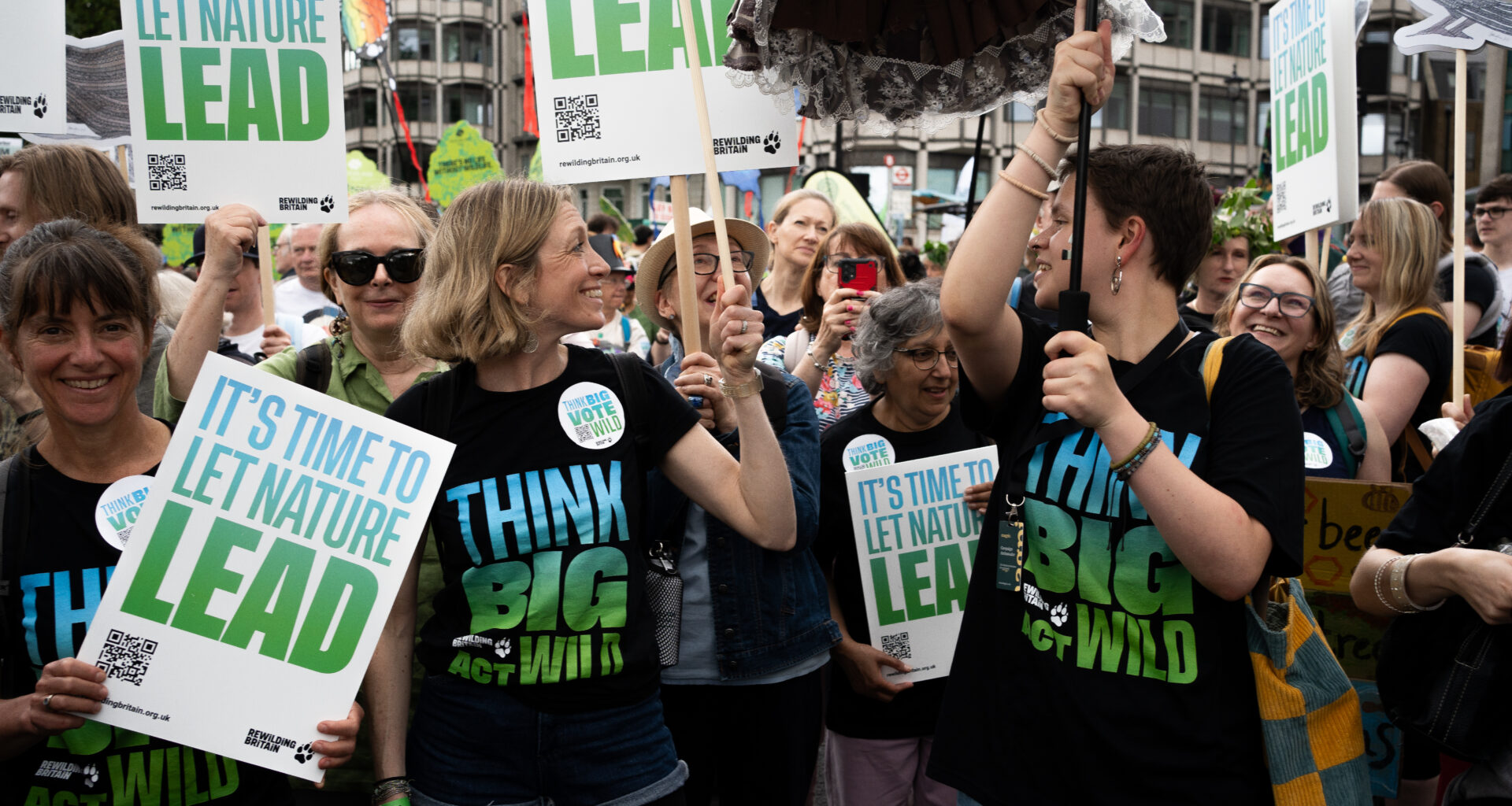 Protesters at the Restore Nature Now march