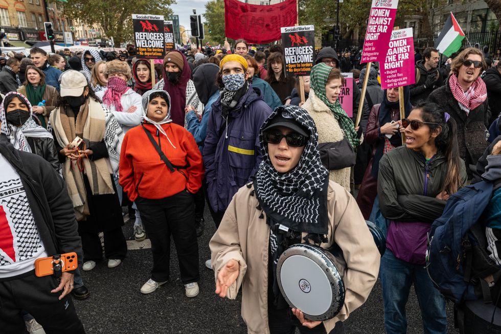 People take part in a march in central London, organised by Ukip