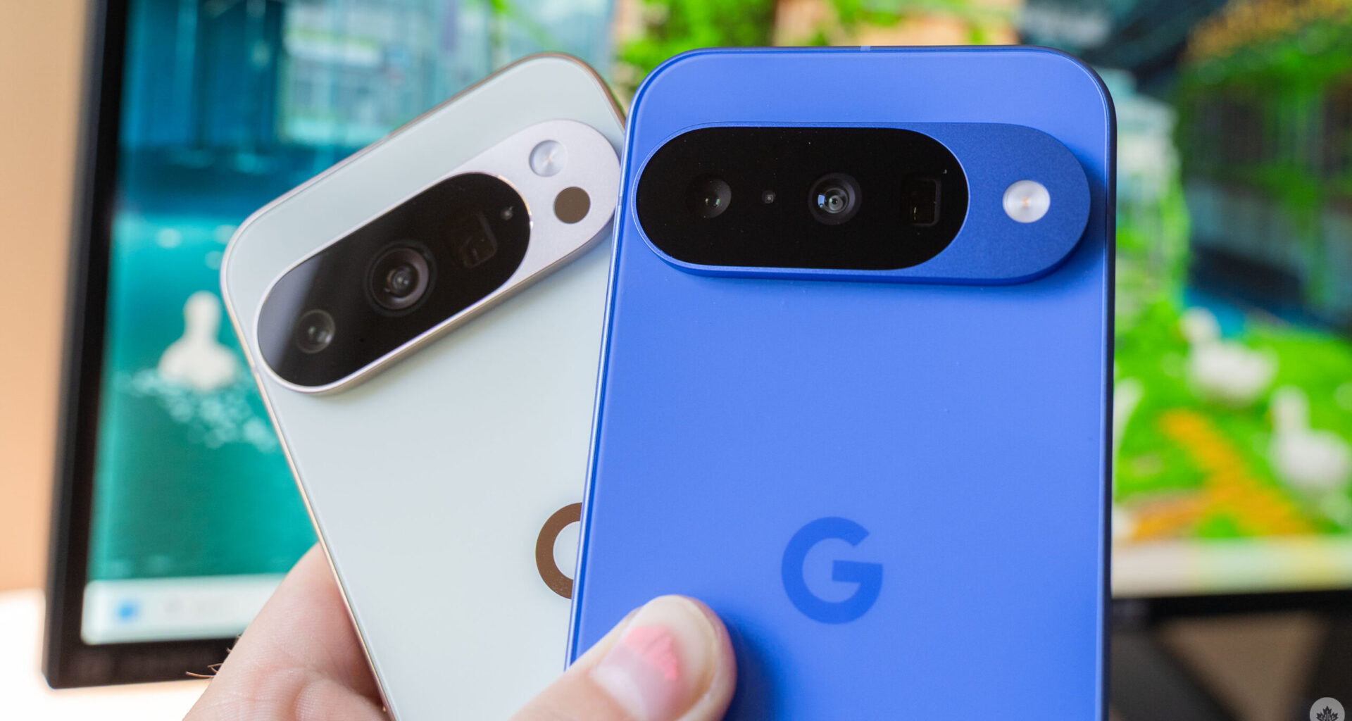 Pixel 10 Pro (left) and Pixel 10 (right).