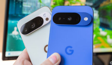 Pixel 10 Pro (left) and Pixel 10 (right).