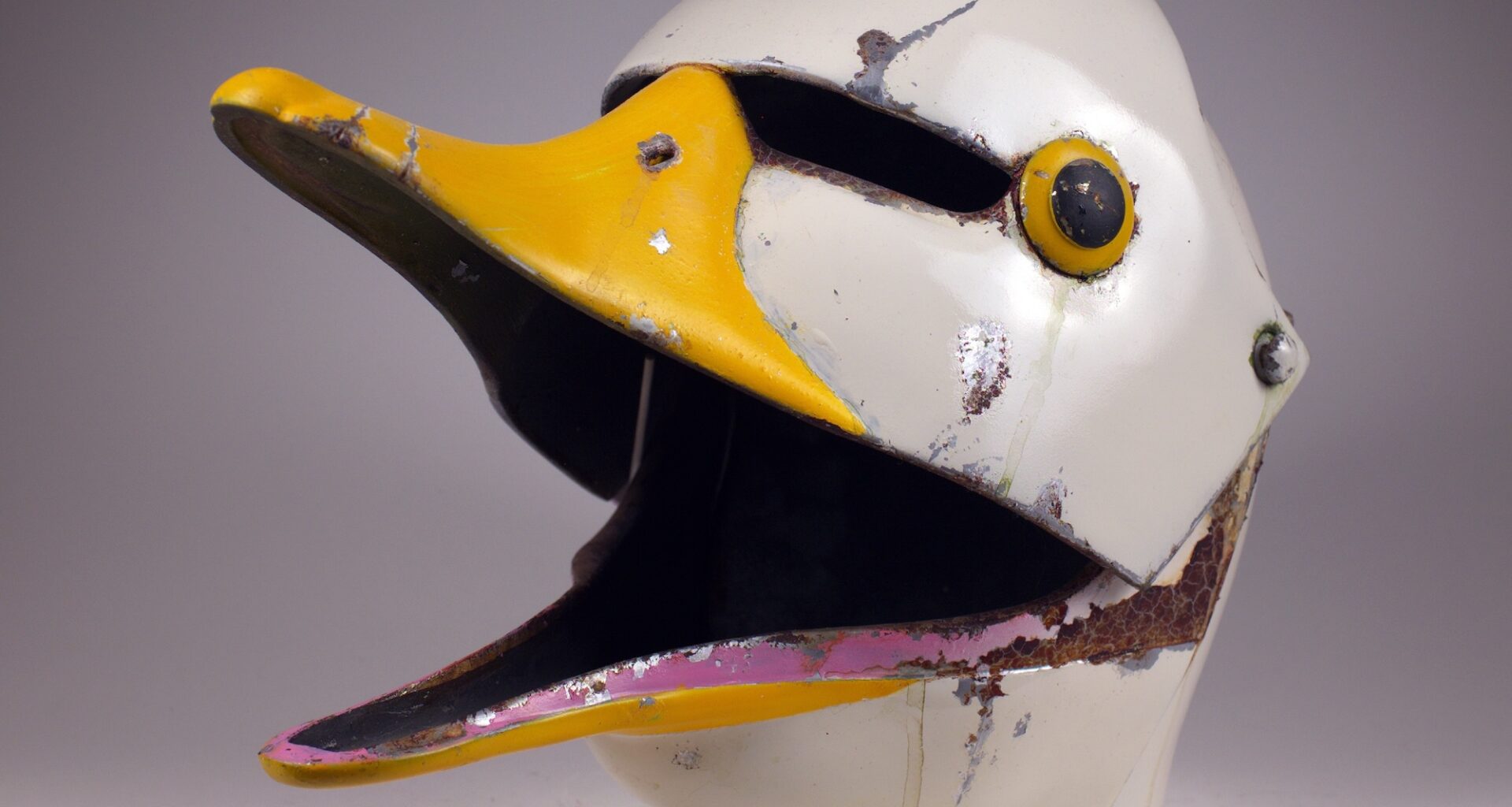 a sculptural metal duck by Paolo Puck