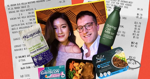 What do two financial advisors with no kids spend on groceries?