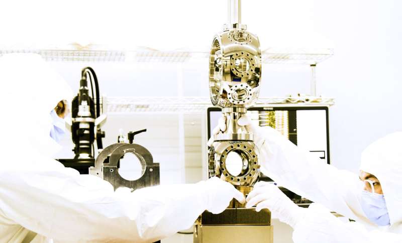 Quantinuum researchers assemble an ultra-high vacuum chamber that keeps the QPU in a near-Earth orbit-like environment, virtually free of unwanted particles. Credit: Quantinuum. Researchers simulate simplified SYK model on a trapped-ion quantum computer