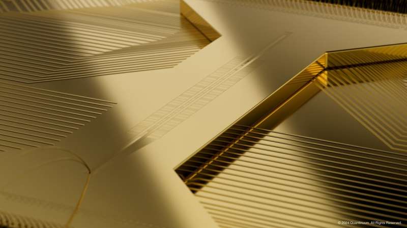 Quantinuum's System Model H1 chip, used in this work. This chip uses electromagnetic fields to trap and control charged atoms (atomic ions), which serve as the qubits in the QPU (Quantum Processing Unit). Credit: Quantinuum. Researchers simulate simplified SYK model on a trapped-ion quantum computer