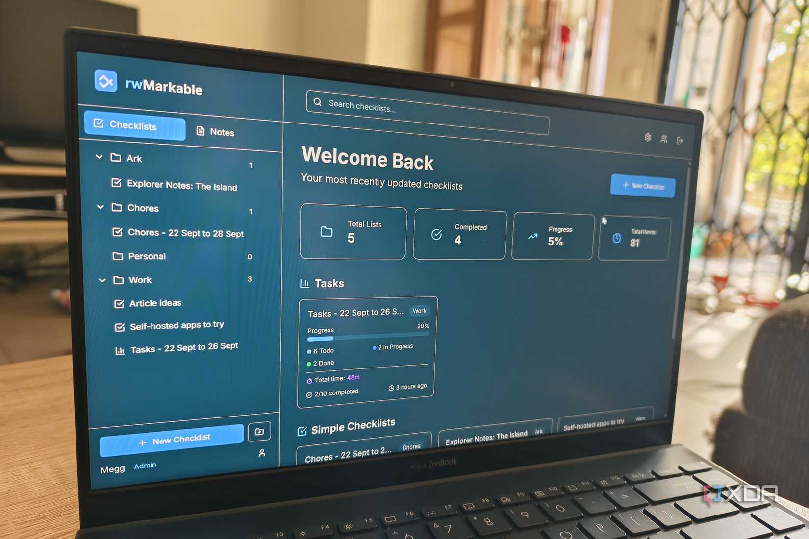 rwmarkable app on a laptop screen