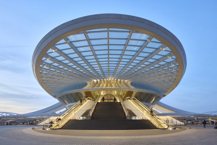Entrance to Belgium station by Santiago Calatrava