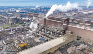 British Steel's Scunthorpe plant is one of the last sites of primary steel production in the UK.