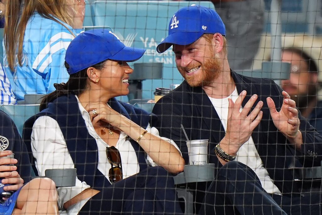 Meghan Markle and Prince Harry at LA Dodgers game