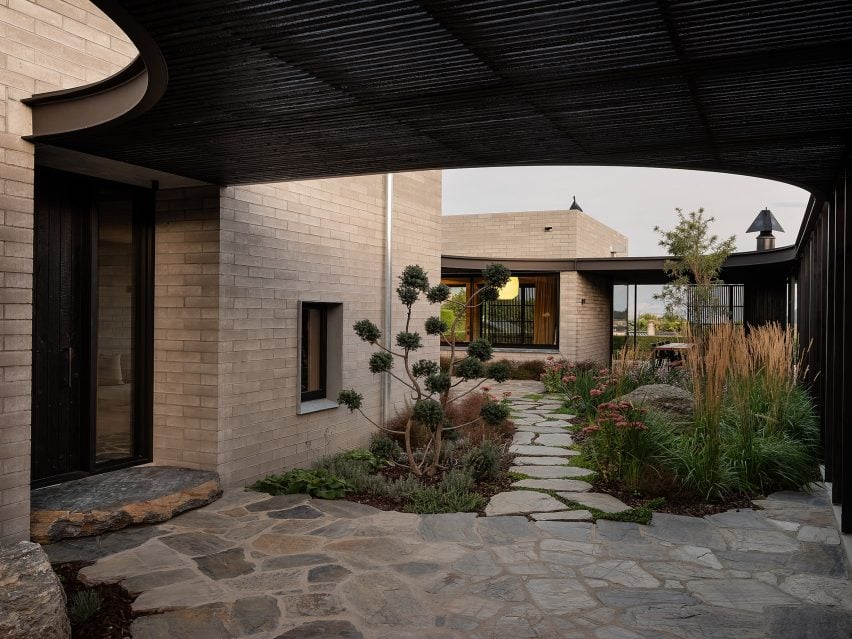 Paved courtyard