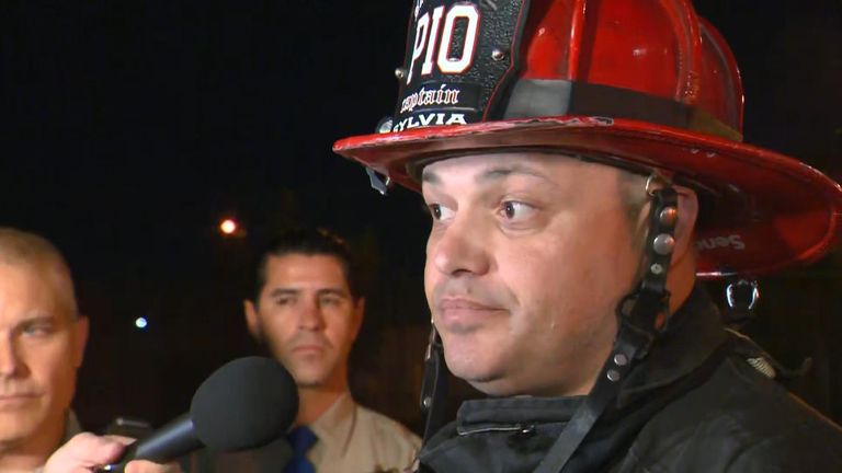 Captain Justin Sylvia from the Sacramento Fire Department said people helped free an injured person trapped under the helicopter. Pic: NBC